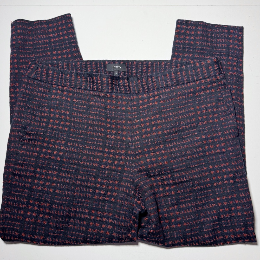 Theory Easy Slim Leg Trouser Houndstooth - Picture 3 of 7